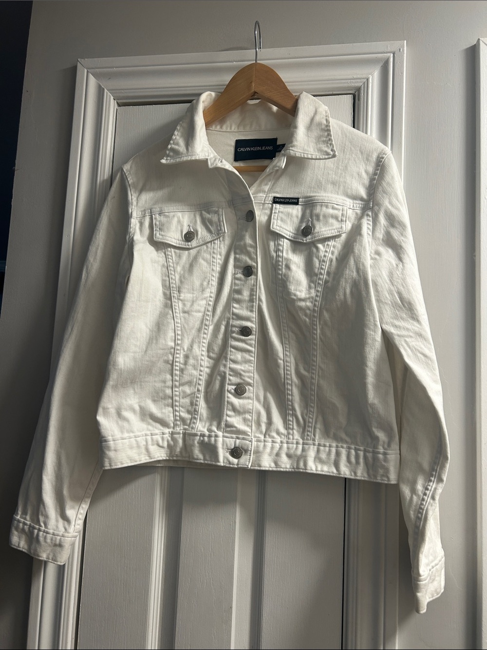 Calvin Klein Jeans White Denim Trucker Jacket